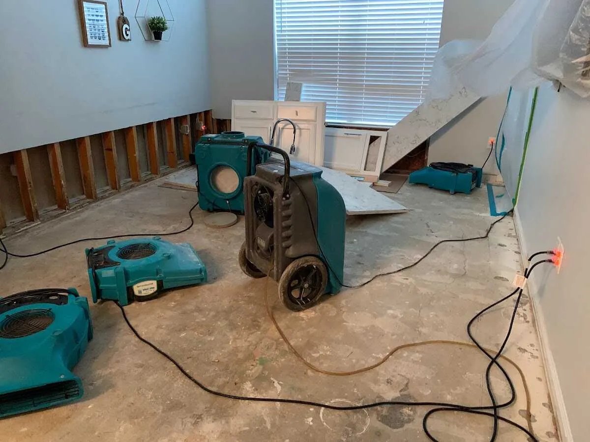 Dehumidifier in flood-cut room for Water Extraction & Removal in Fair Oaks